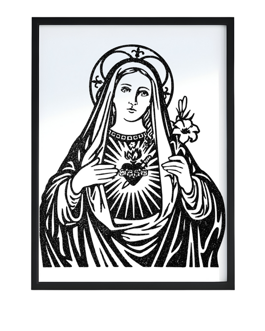 Glow in the Dark Virgin Mary Wall Art – CNC/Laser Cut Decor