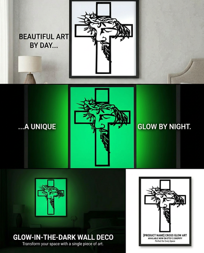 Glow in the Dark Jesus Wall Art - CNC/Laser Cut Decor