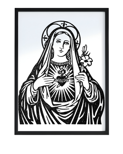 Glow in the Dark Virgin Mary Wall Art – CNC/Laser Cut Decor