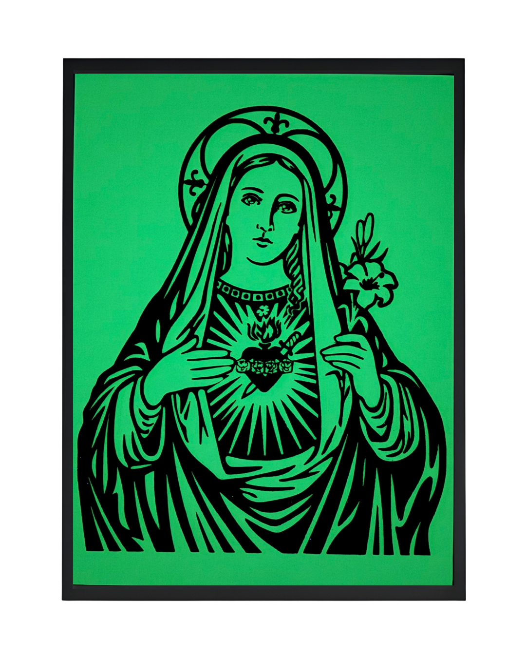 Glow in the Dark Virgin Mary Wall Art – CNC/Laser Cut Decor