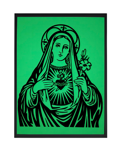 Glow in the Dark Virgin Mary Wall Art – CNC/Laser Cut Decor