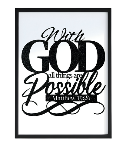 Glow in the Dark With God Wall Art - CNC/Laser Cut Decor