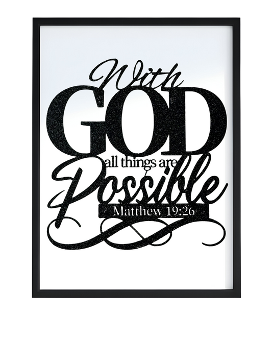 Glow in the Dark With God Wall Art - CNC/Laser Cut Decor