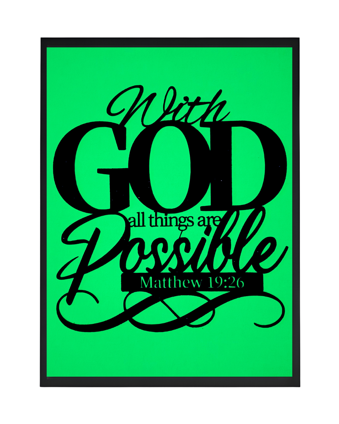 Glow in the Dark With God Wall Art - CNC/Laser Cut Decor