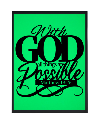 Glow in the Dark With God Wall Art - CNC/Laser Cut Decor