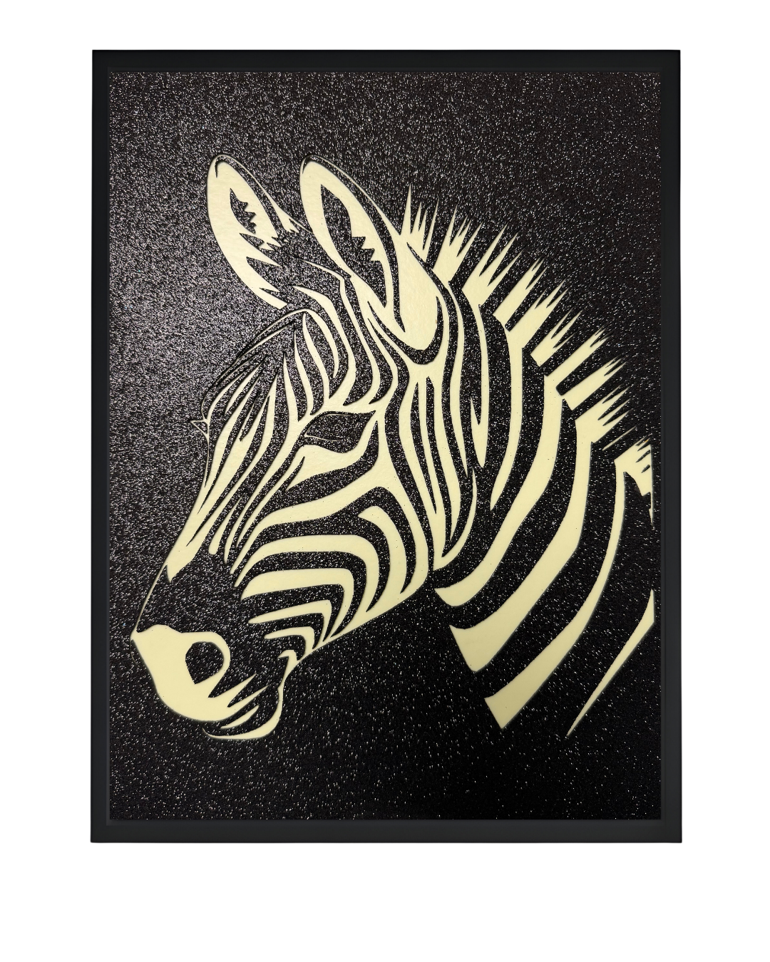 Glow in the Dark Zebra Wall Art - CNC/Laser cut Decor