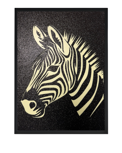 Glow in the Dark Zebra Wall Art - CNC/Laser cut Decor