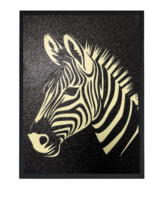 Glow in the Dark Zebra Wall Art - CNC/Laser cut Decor