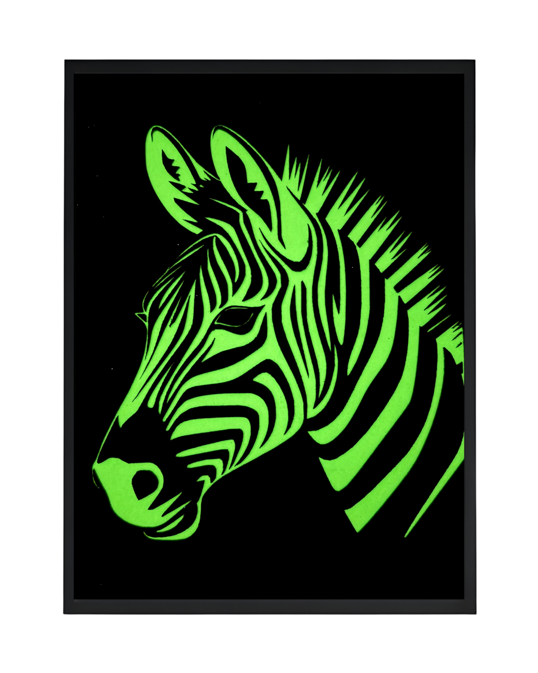 Glow in the Dark Zebra Wall Art - CNC/Laser cut Decor