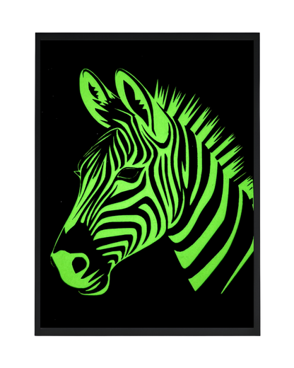 Glow in the Dark Zebra Wall Art - CNC/Laser cut Decor