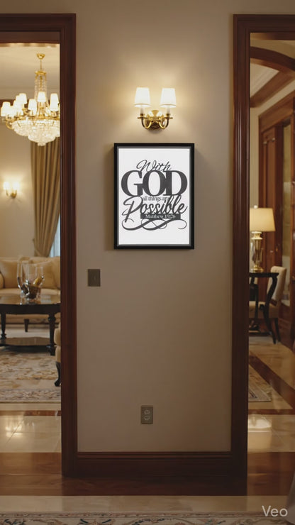 Glow in the Dark With God Wall Art - CNC/Laser Cut Decor