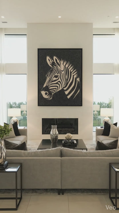 Glow in the Dark Zebra Wall Art - CNC/Laser cut Decor